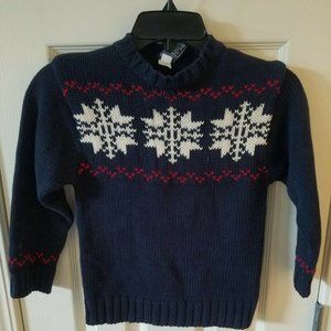 GAP Boys Sweater red & navy blue Size xs 4 kids snowflakes arrows